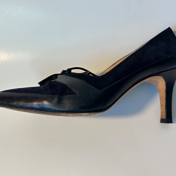 Black suede & leather Manolo Blahnik - Picture 5 of 9